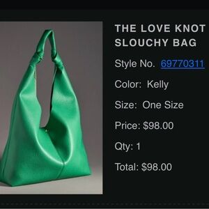 The Love Knot Slouchy Bag - Green